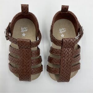 Osh Kosh Baby B’Gosh NWOT Strappy Braided Sandal Faux Leather Brown Classic 2M